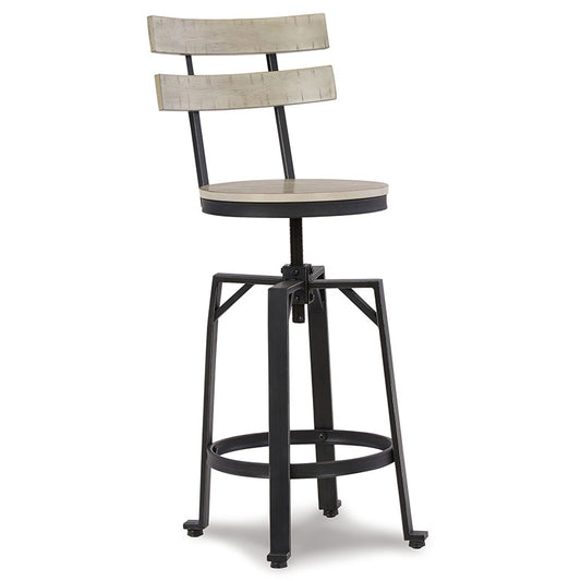 Karisslyn - Whitewash / Black - Swivel Barstool (Set of 2)