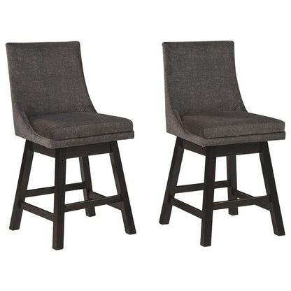 Tallenger - Dark Gray - Uph Swivel Barstool (Set of 2)