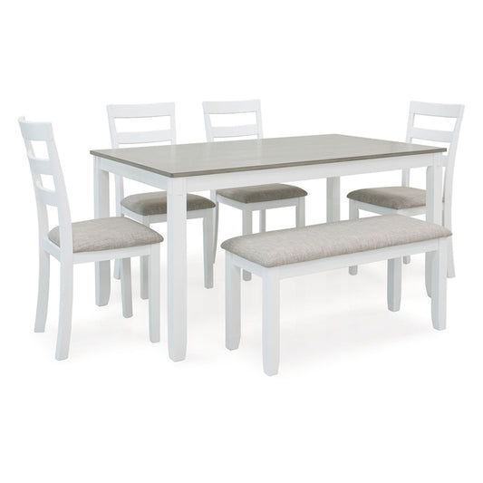 Stonehollow - White / Gray - Rectangular Drm Table Set (Set of 6)