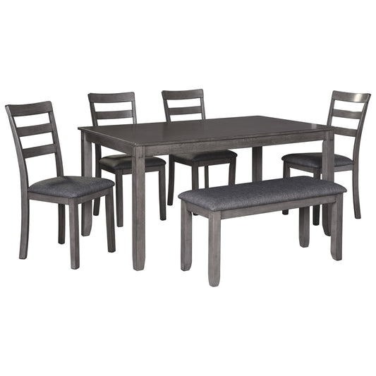 Bridson - Gray - Rect Drm Table Set (Set of 6)