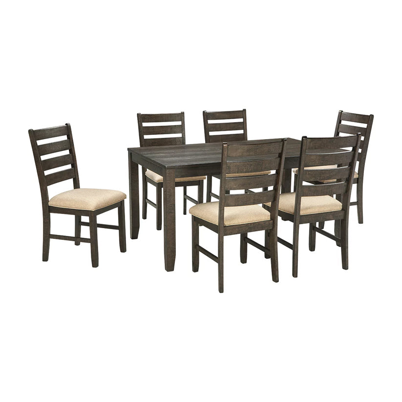 Rokane - Brown - Dining Room Table Set (Set of 7)