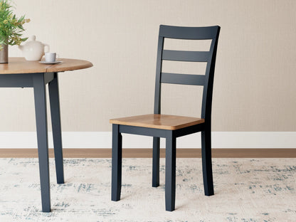 Gesthaven - Natural / Blue - Dining Room Side Chair (Set of 2)