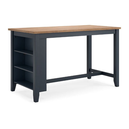 Gesthaven - Natural / Blue - Rectangular Dining Room Counter Table