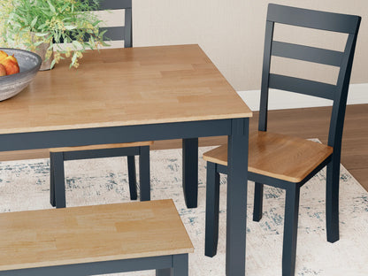 Gesthaven - Natural / Blue - Dining Room Table Set (Set of 6)