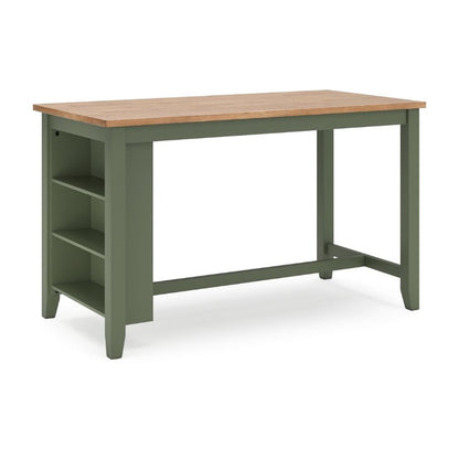 Gesthaven - Natural / Green - Rectangular Dining Room Counter Table