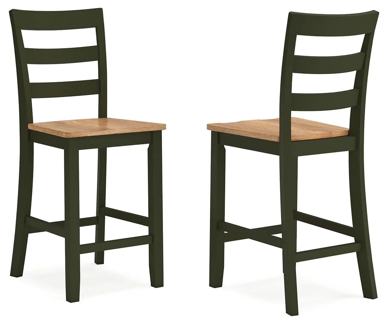 Gesthaven - Natural / Green - 5 Pc. - Rectangular Dining Room Counter Table, 4 Barstools 4