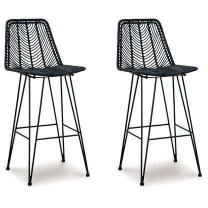 Angentree - Black - Tall Uph Barstool (Set of 2)