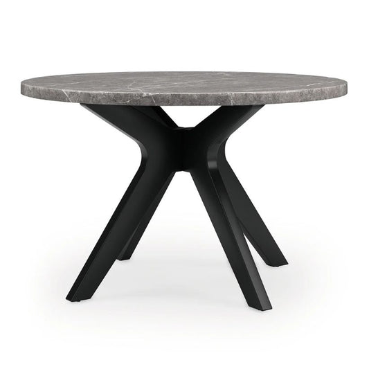 Glinari - Taupe / Black - Round Dining Room Table