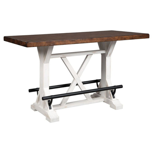 Valebeck - White / Brown - Rect Dining Room Counter Table