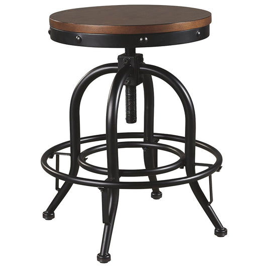 Valebeck - Brown / Black - Swivel Barstool (Set of 2)