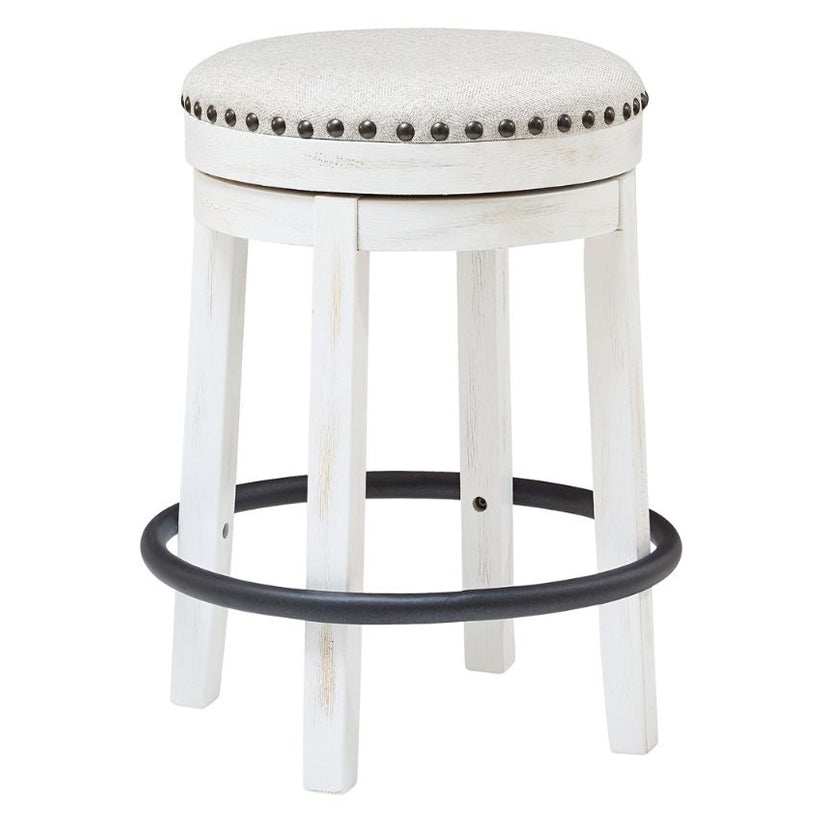 Valebeck - White / Black - Uph Swivel Stool