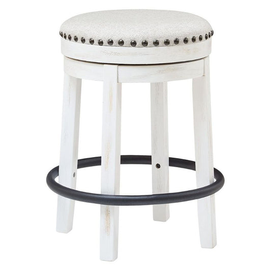 Valebeck - White / Black - Uph Swivel Stool