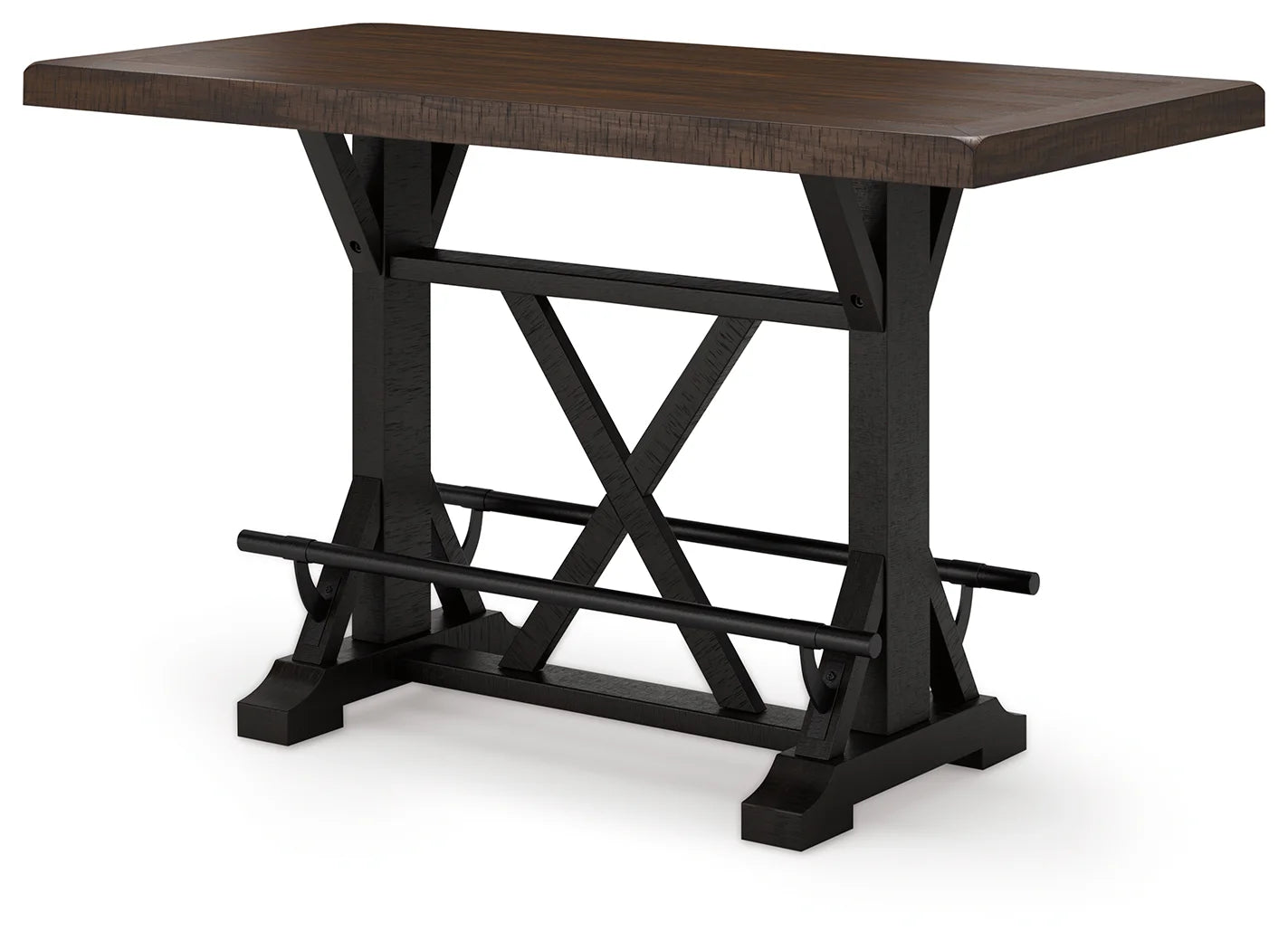 Valebeck - Black / Brown - Rectangular Dining Room Counter Table-2