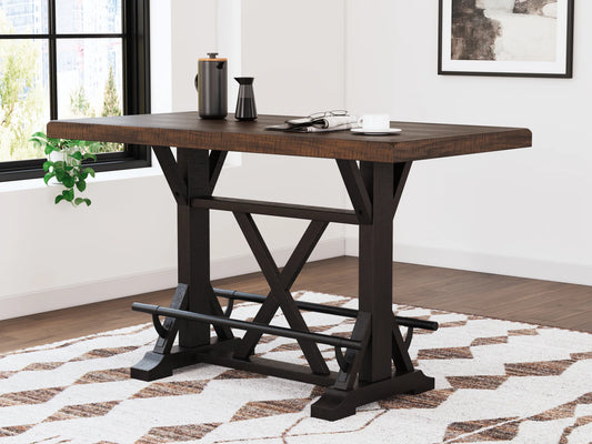 Valebeck - Black / Brown - Rectangular Dining Room Counter Table