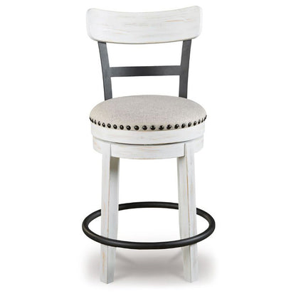 Valebeck - White - Uph Swivel Barstool