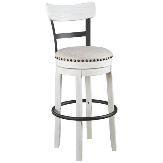 Valebeck - White - Tall Uph Swivel Barstool