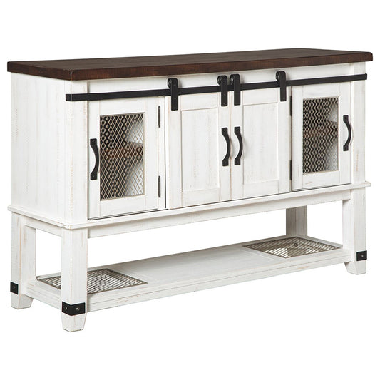 Valebeck - White / Brown - Dining Room Server