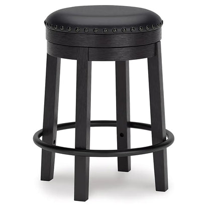 Valebeck - Black - Upholstered Swivel Stool