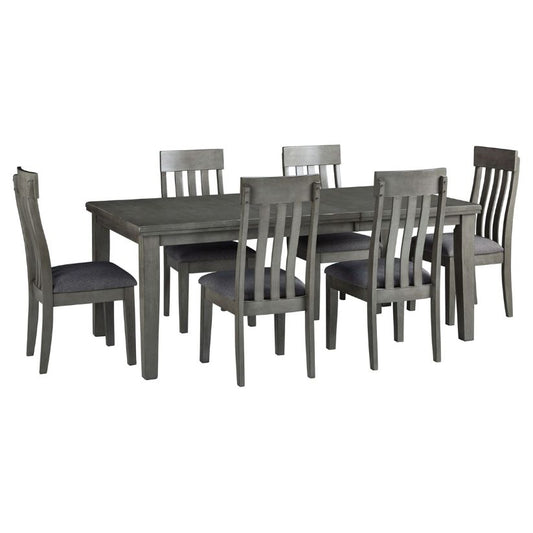 Hallanden - Black / Gray - 8 Pc. - Extension Table, 6 Side Chairs, Server