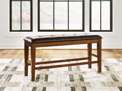 Ralene - Medium Brown - Double Counter Height Upholstered Bench