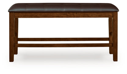 Ralene - Medium Brown - Double Counter Height Upholstered Bench