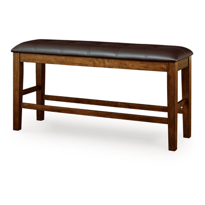 Ralene - Medium Brown - Double Counter Height Upholstered Bench