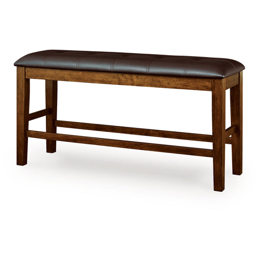 Ralene - Medium Brown - Double Counter Height Upholstered Bench