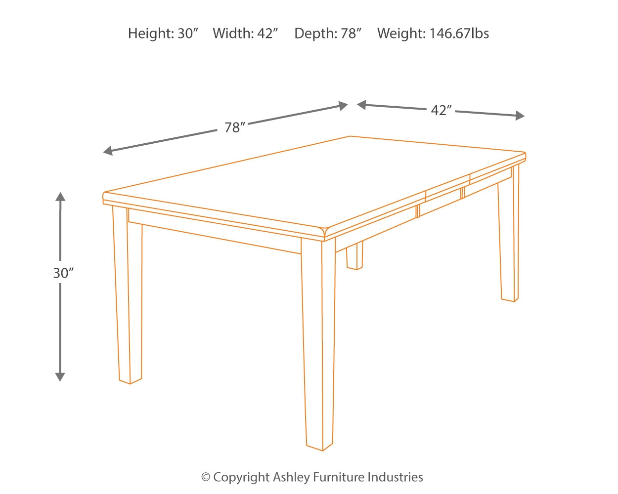 Ralene - Medium Brown - Rect Drm Butterfly Ext Table