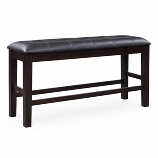 Haddigan - Dark Brown - Double Counter Height Upholstered Bench