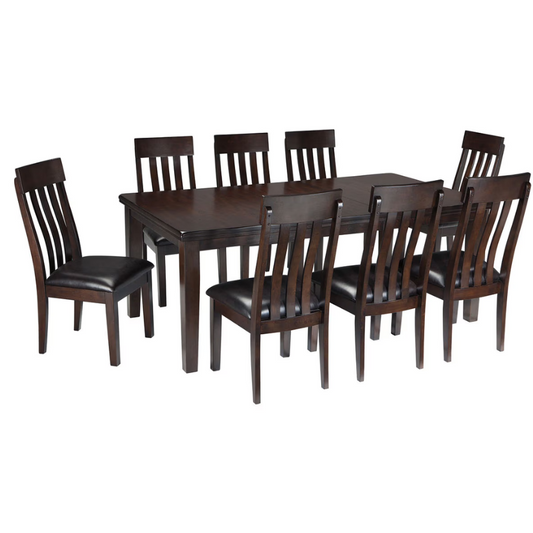 Haddigan - Dark Brown - 9 Pc. - Extension Table, 8 Side Chairs