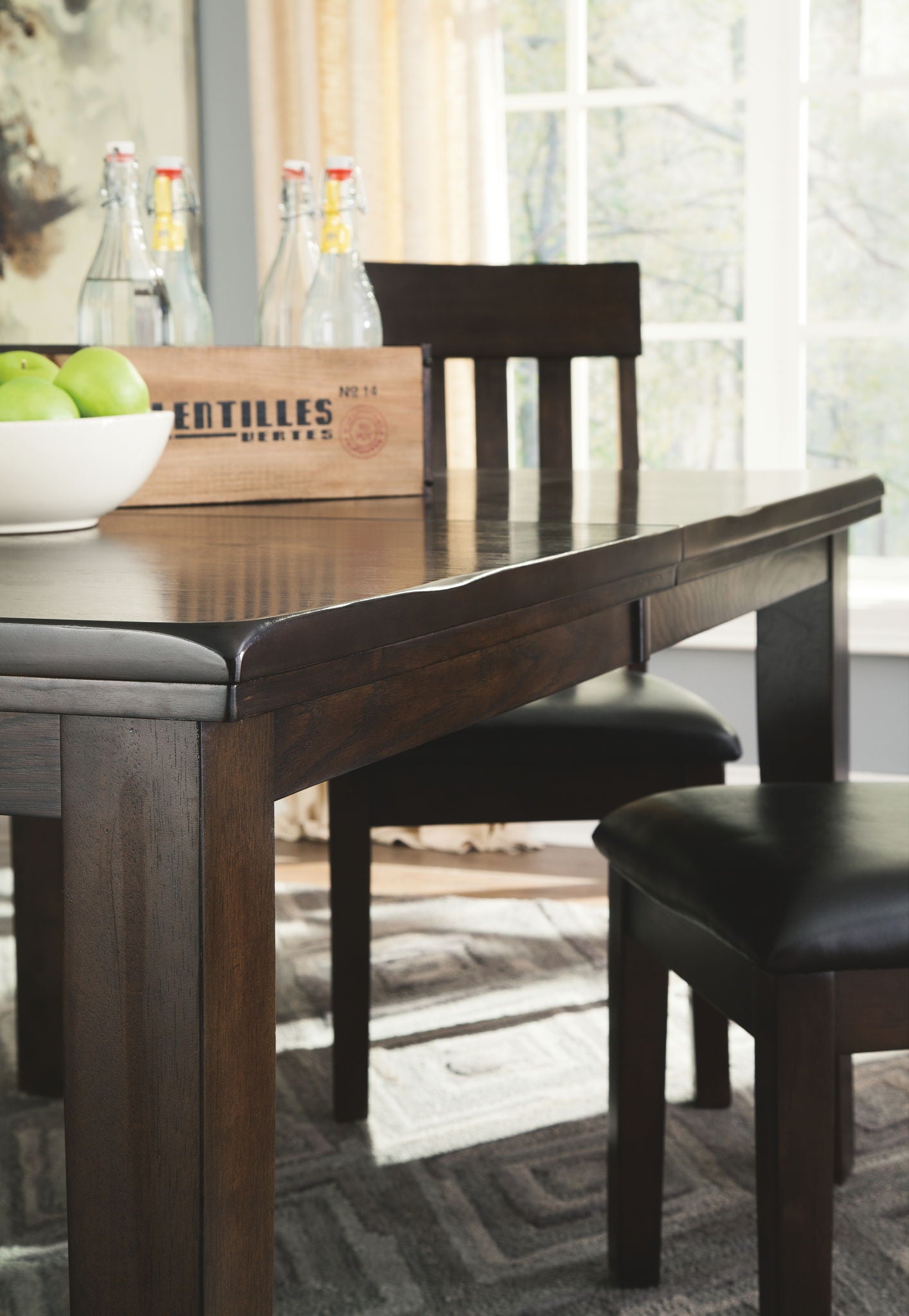 Haddigan - Dark Brown - Rect Dining Room Ext Table