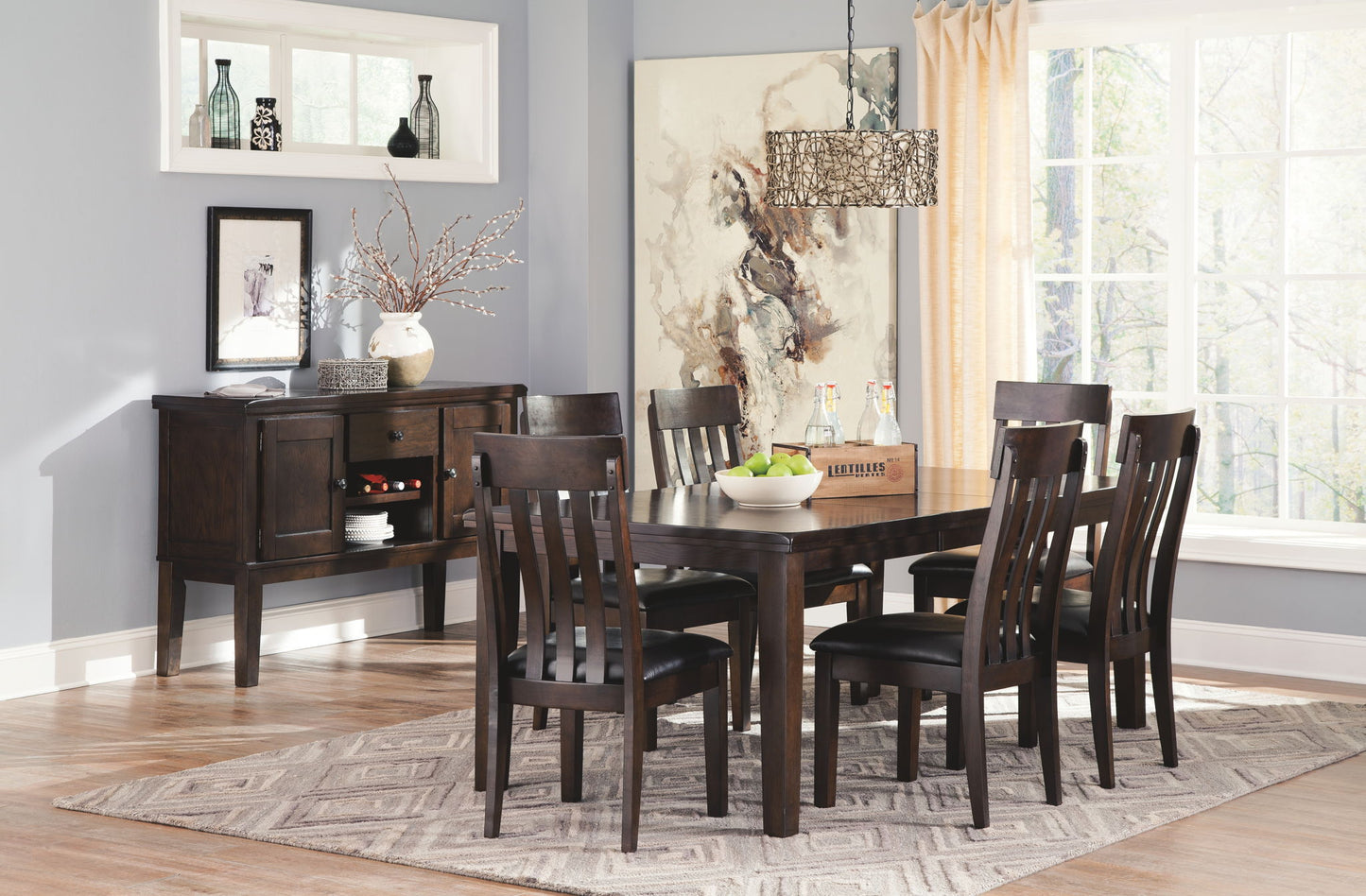 Haddigan - Dark Brown - Rect Dining Room Ext Table