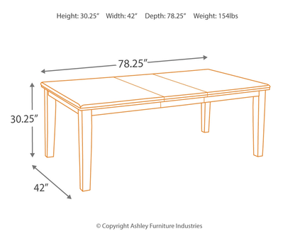 Haddigan - Dark Brown - Rect Dining Room Ext Table