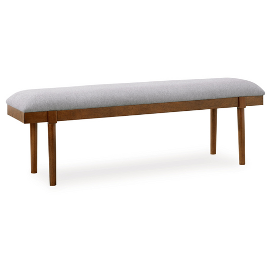 Lyncott - Gray / Brown - Large Upholstered Dining Room Bench