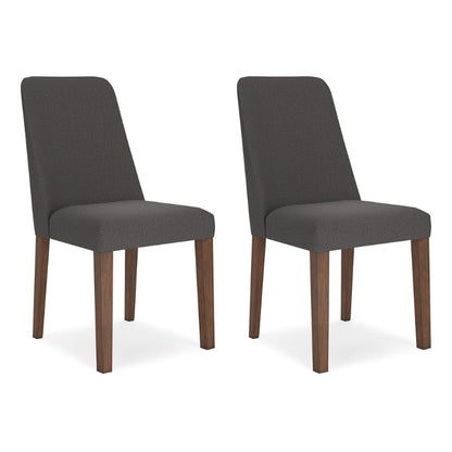 Lyncott - Charcoal / Brown - Dining Uph Side Chair (Set of 2)