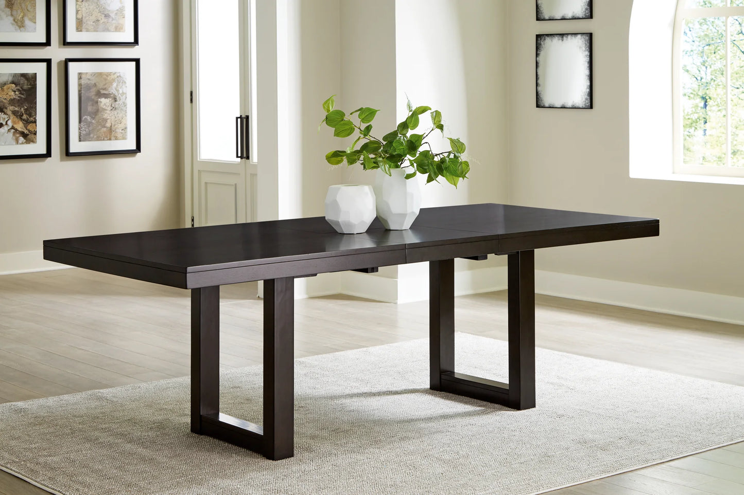 Neymorton - Dark Grayish Brown - Rectangular Dining Room Butterfly Extension Table 1