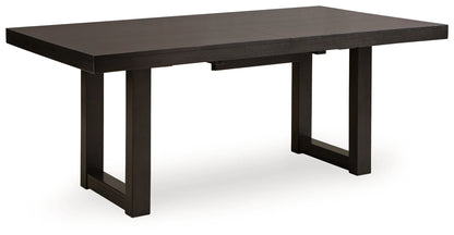 Neymorton - Dark Grayish Brown - Rectangular Dining Room Butterfly Extension Table 2