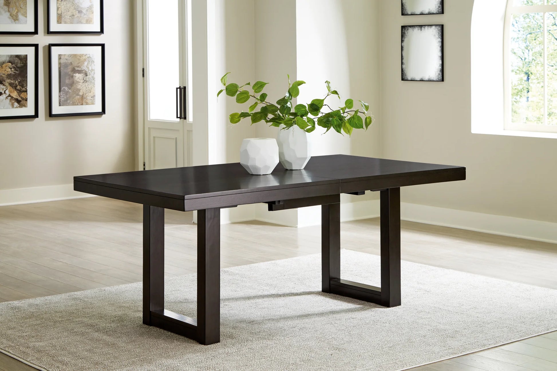 Neymorton - Dark Grayish Brown - Rectangular Dining Room Butterfly Extension Table 5