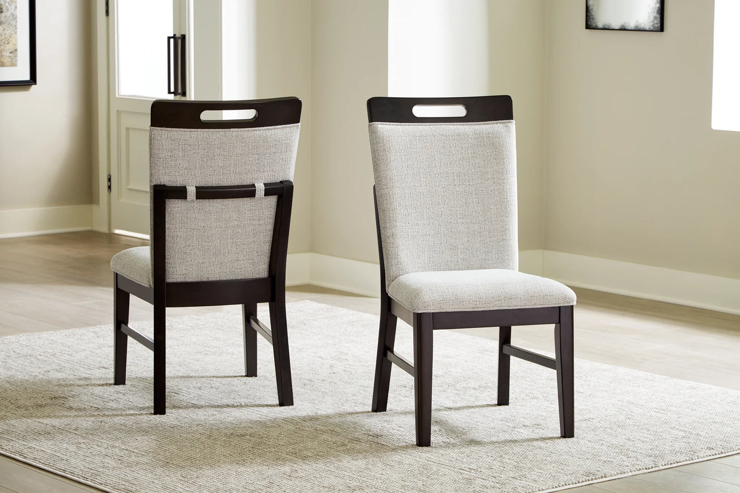 Neymorton - Dark Grayish Brown - 7 Pc. - Rectangular Extension Table, 6 Side Chairs-6