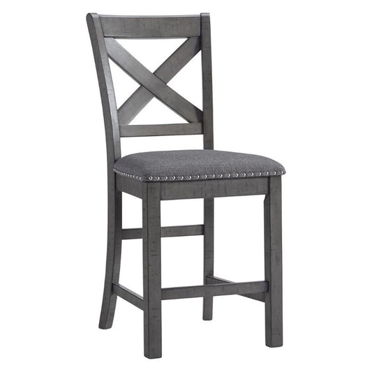 Myshanna - Gray - Upholstered Barstool (Set of 2)