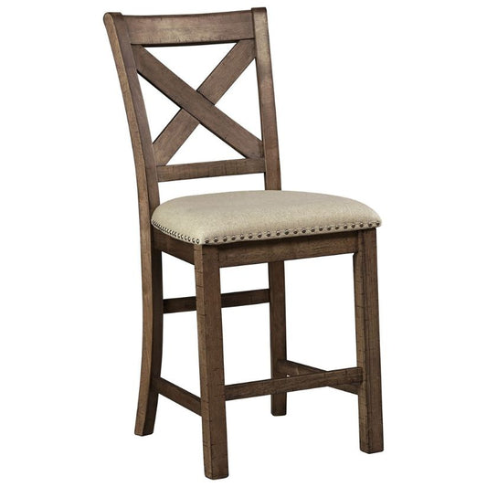 Moriville - Beige - Upholstered Barstool (Set of 2)