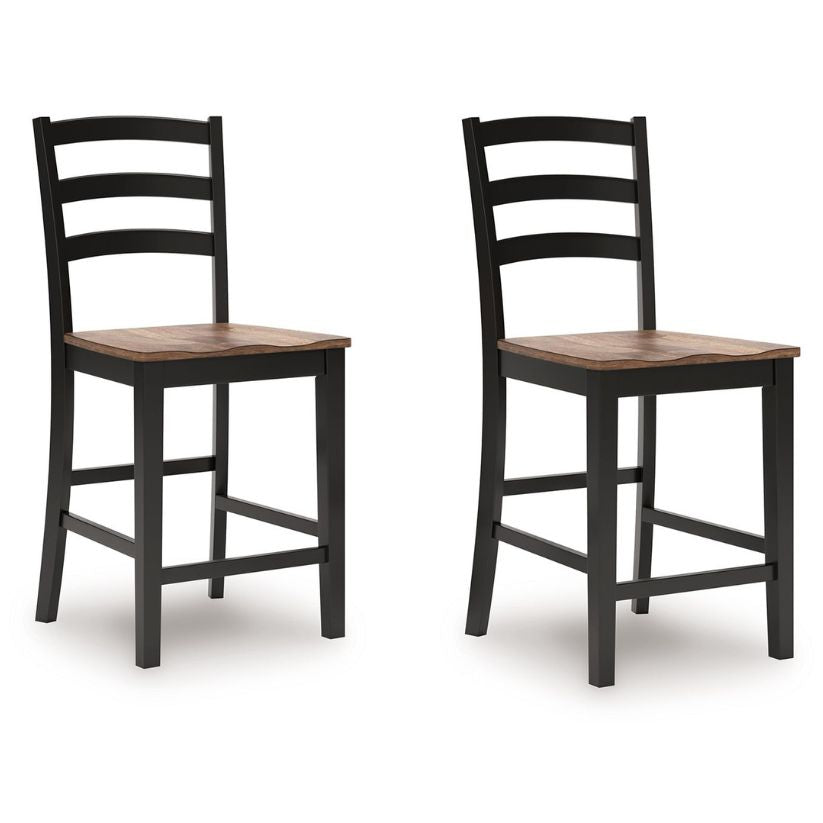 Wildenauer - Brown / Black - Barstool (Set of 2)