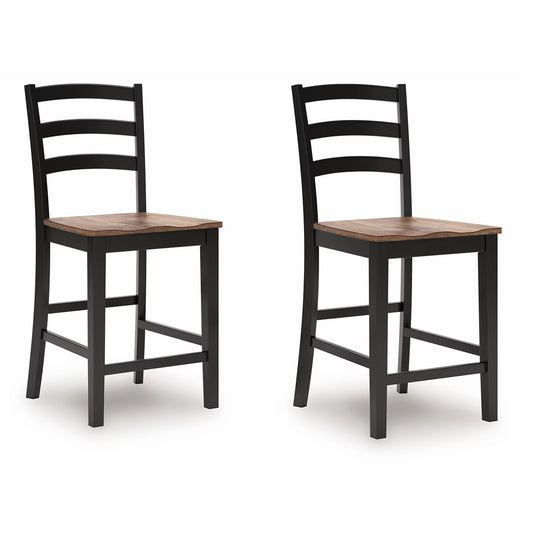 Wildenauer - Brown / Black - Barstool (Set of 2)
