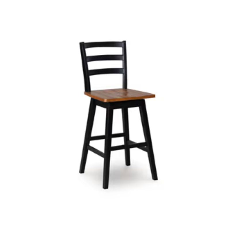 Wildenauer - Brown / Black - Tall Swivel Barstool (Set of 2)