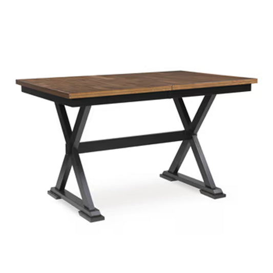 Wildenauer - Dining Room Counter Butterfly Extension Table - Brown / Black
