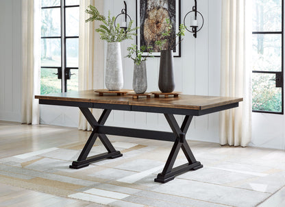 Wildenauer - Brown / Black - Rectangular Dining Extension Table Table