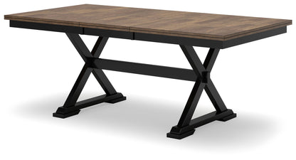 Wildenauer - Brown / Black - Rectangular Dining Extension Table Table