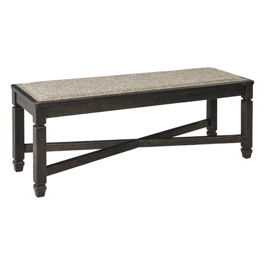 Tyler - Black / Grayish Brown - Upholstered Bench