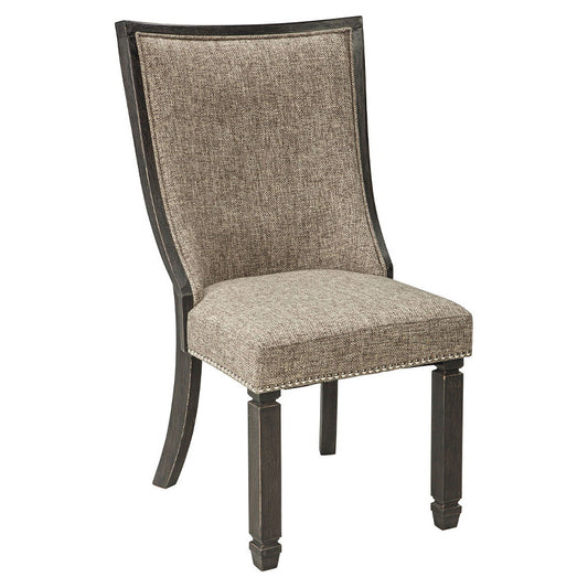 Tyler - Black / Grayish Brown - Dining Uph Side Chair (Set of 2) - Framed Back