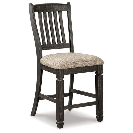 Tyler Creek - Black / Grayish Brown - Upholstered Barstool (Set of 2)